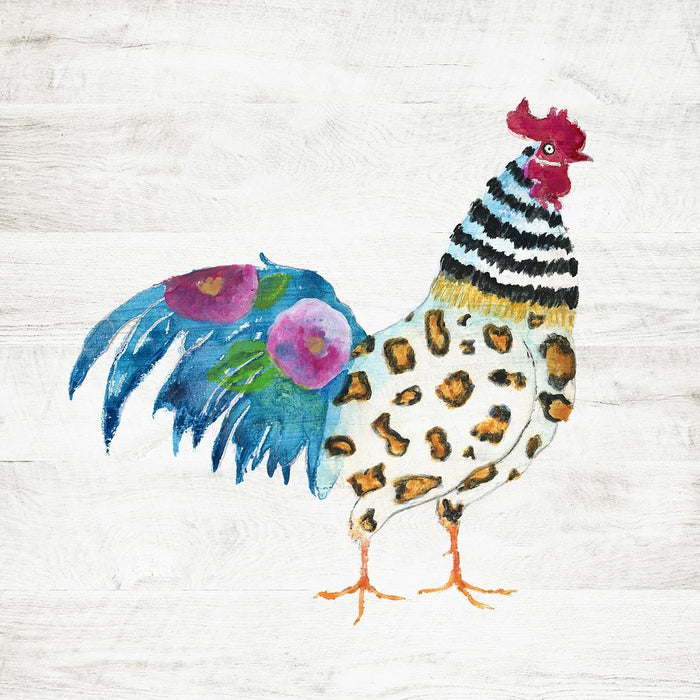 Funky Rooster By Tava Studios (Framed) - Light Blue