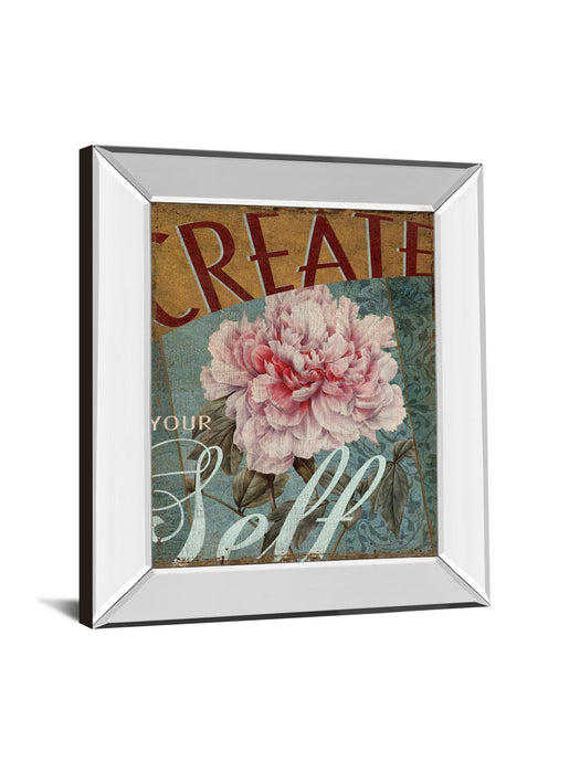 Create Yourself By Kelly Donovan - Mirror Framed Print Wall Art - Pink