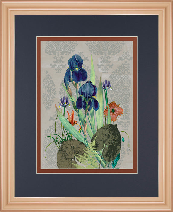 Summer Flowers I By Ken Hurd - Framed Print Wall Art - Blue