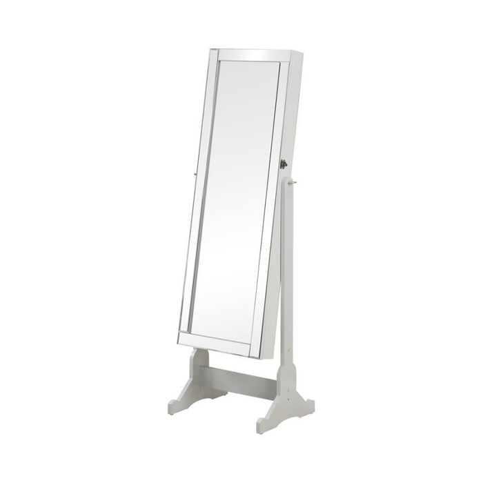 Yvonne - Cheval Mirror With Jewelry Storage - Dove Gray