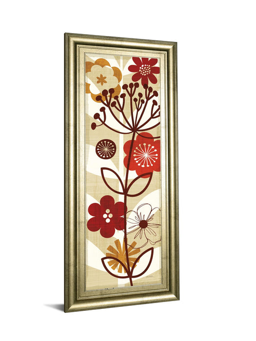 Floral Pop Panel Il By Mo Mullan - Framed Print Wall Art - Red