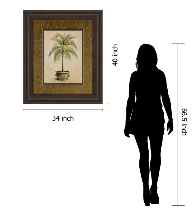 Potted Palm Il - Framed Print Wall Art - Green