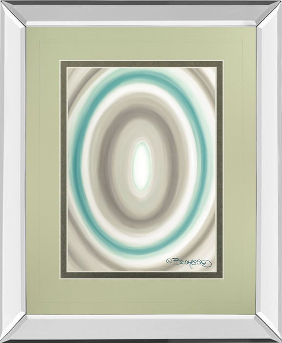 Concentric Ovals #1 By David Bromstad - Mirror Framed Print Wall Art - Blue