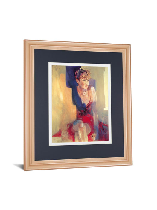 Odalisque L By Christine Comyn - Framed Print Wall Art - Yellow