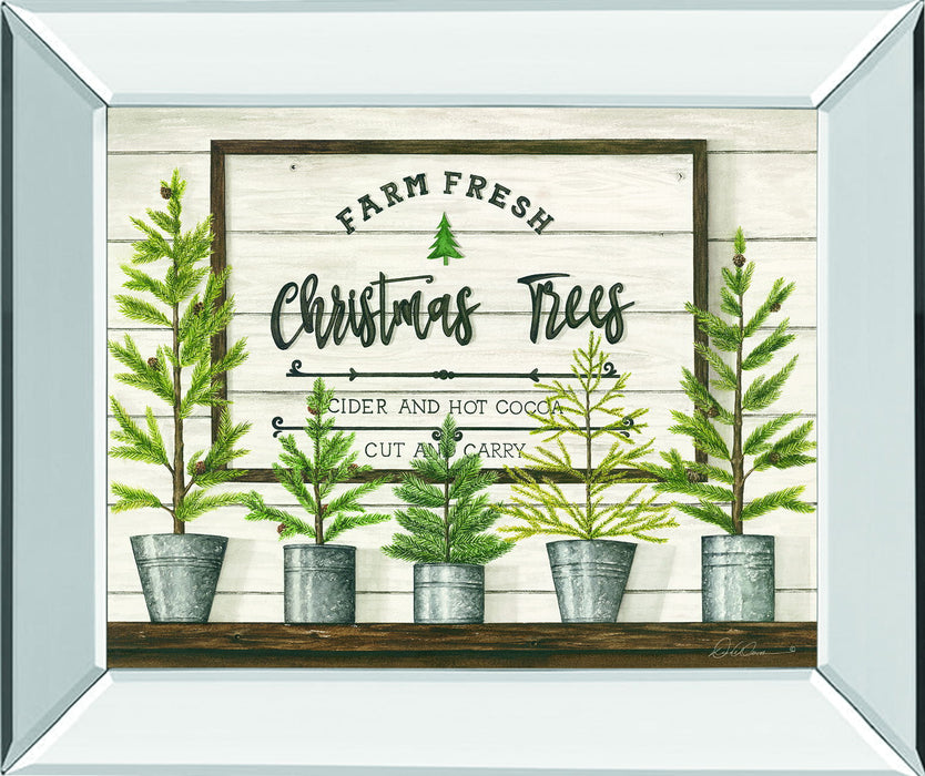 Farm Fresh Christmas Trees By Diane Weaver - Mirror Framed Print Wall Art - Green