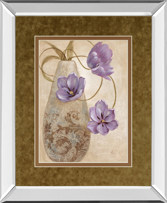 Purple Sophistication I By Nan - Mirror Framed Print Wall Art - Purple