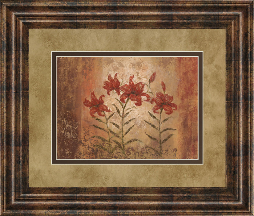 The Lily Style By Vivian Flasch - Framed Print Wall Art - Red