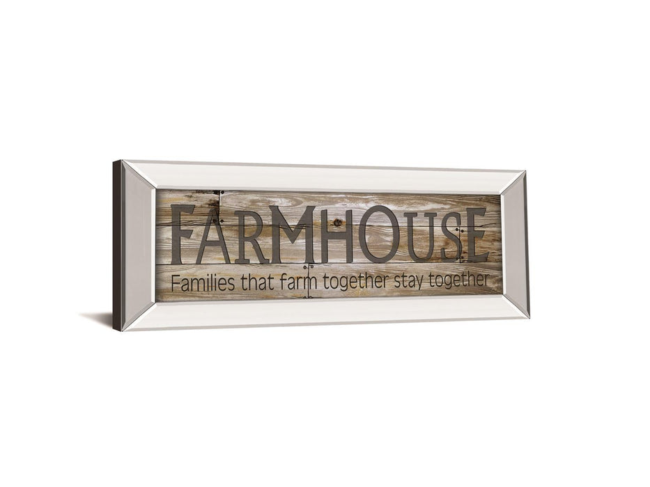 Farmhouse By Cindy Jacobs - Mirror Framed Print Wall Art - Dark Brown