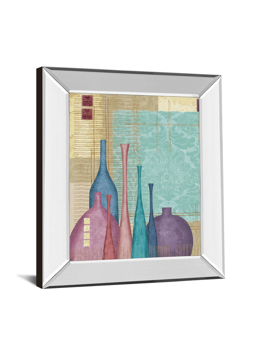 Raku I By Linda Wood - Mirror Framed Print Wall Art - Purple