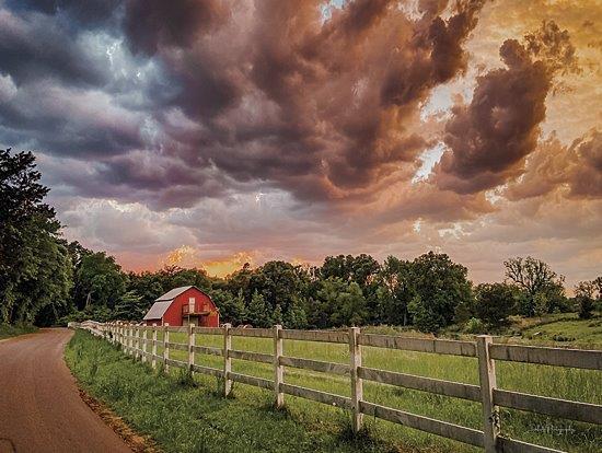 Colorful Country Clouds By Dakota Diener (Framed) (Small) - Dark Green