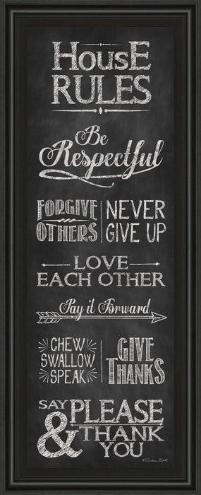 House Rules By Susan Ball - Framed Print Wall Art - Black