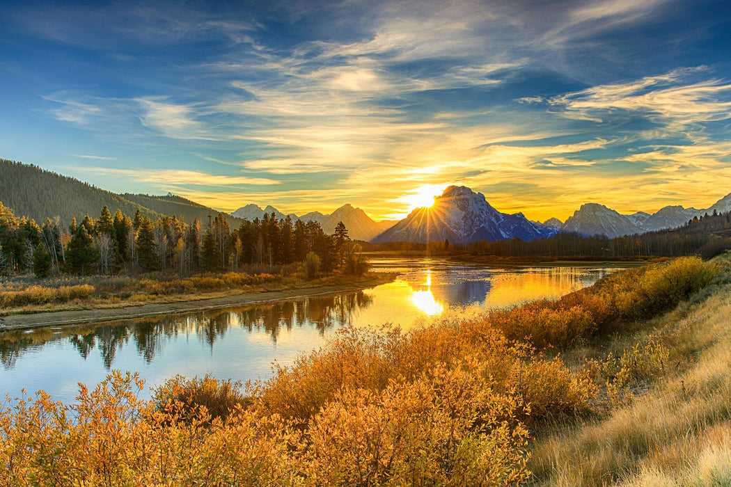 Tempered Glass With Foil - Lake By the Mountain - Yellow