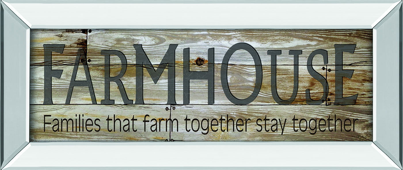 Farmhouse By Cindy Jacobs - Mirror Framed Print Wall Art - Dark Brown