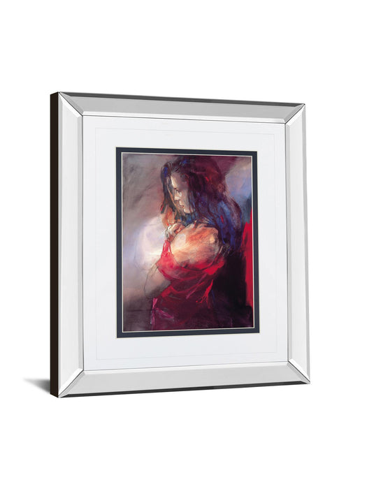 Odalisque Il By Christine Comyn - Mirror Framed Print Wall Art - Yellow