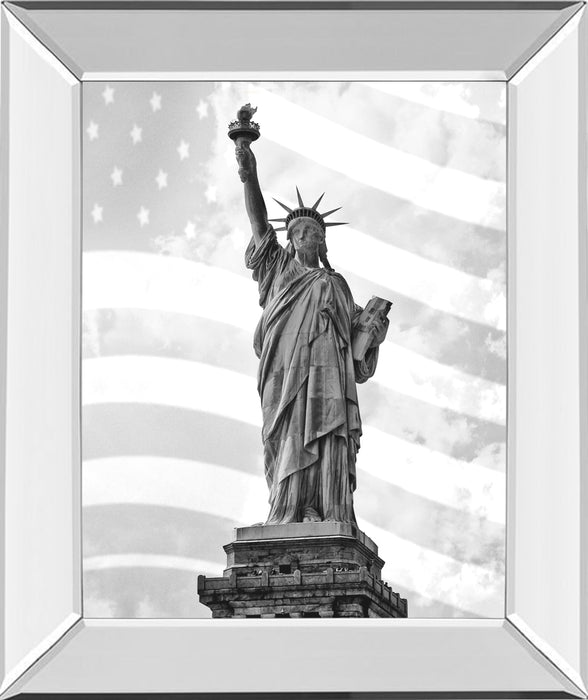 Liberty Flag By Roffman, R. - Mirror Framed Print Wall Art - Black