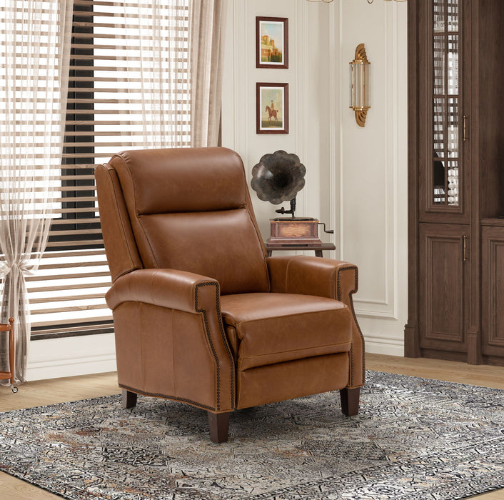 Byron - Power Recliner With Power Recline, Power Headrest, Power Lumbar - Saddle