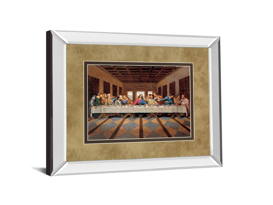 Last Supper - Mirror Framed Print Wall Art - Dark Brown