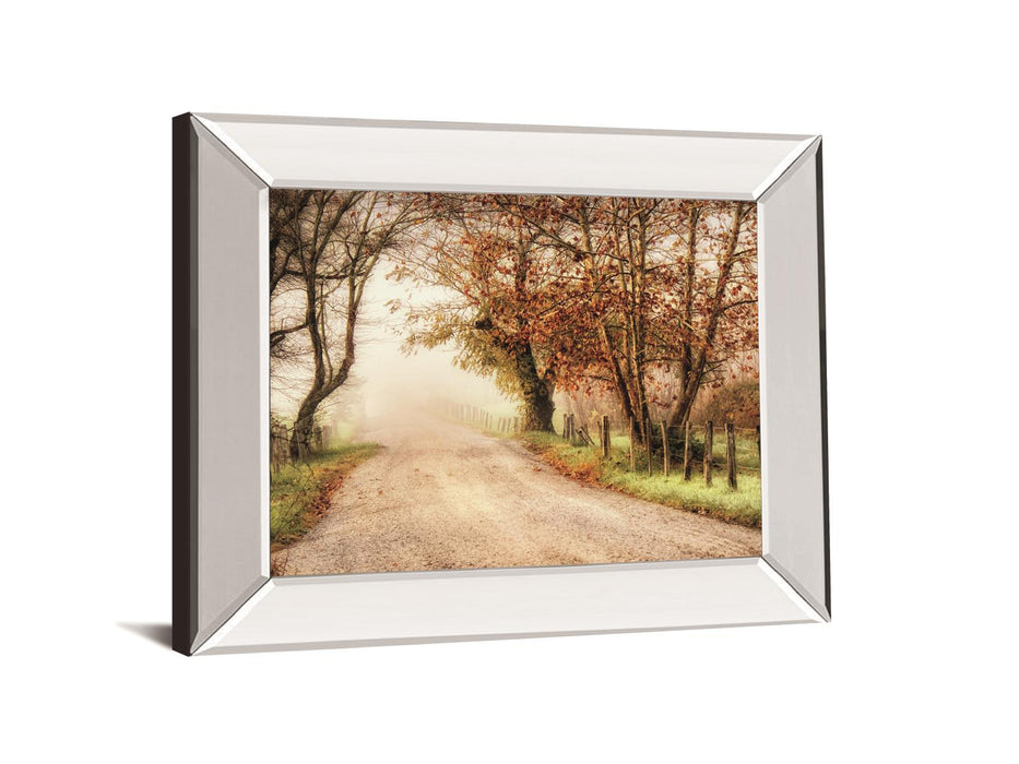 Fog Ahead By D. Burt - Mirror Framed Print Wall Art - Dark Brown