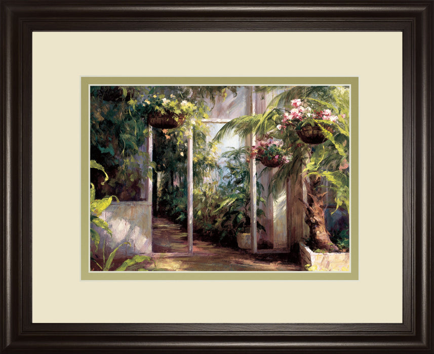 Atriums First Light I By Hali - Framed Print Wall Art - Green