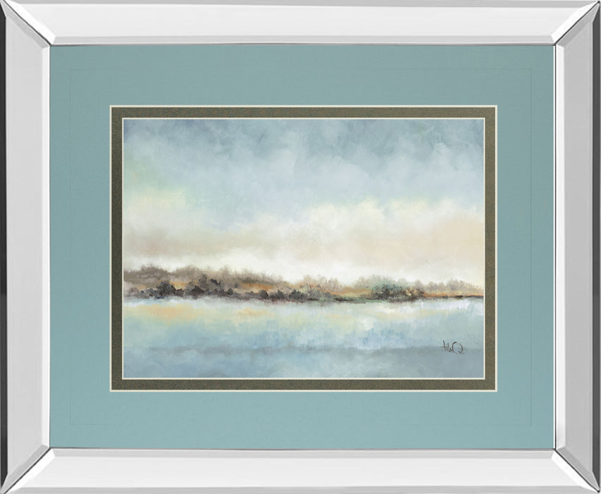 Calm Horizon By Tita Quintero - Mirror Framed Print Wall Art - Blue