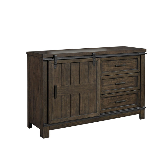 Thornwood Hills - Barn Door Dresser - Dark Brown