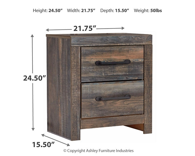 Drystan Twin Panel Headboard with Mirrored Dresser, Chest and Nightstand