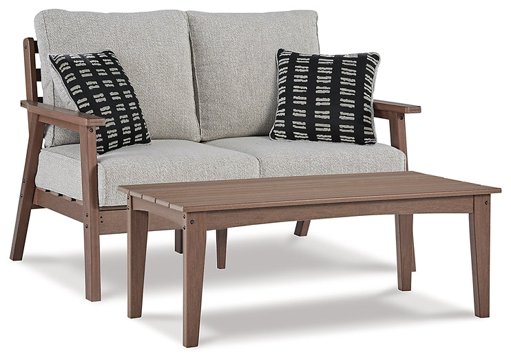 Emmeline Outdoor Loveseat with Coffee Table